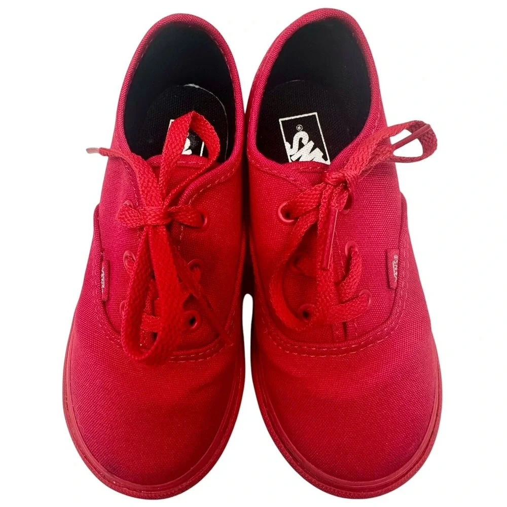 Vans Off‎ the Wall Authentic True Red/Black Toddler Baby Shoes Size 9 Rare